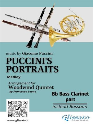 cover image of Bb Bass Clarinet (instead Bassoon) part of "Puccini's Portraits" for Woodwind Quintet